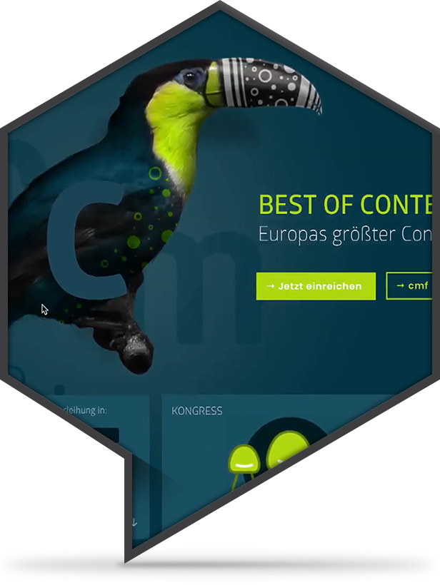 由自由艺术总监 Christoph Gey 设计的 "Best of content marketing Award" 企业设计，他负责品牌、插图用户界面和用户体验