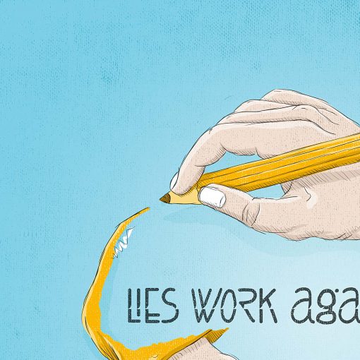 Lies work against us - Artworks and poster by the freelance Art Director Christoph Gey from Cologne, Germany