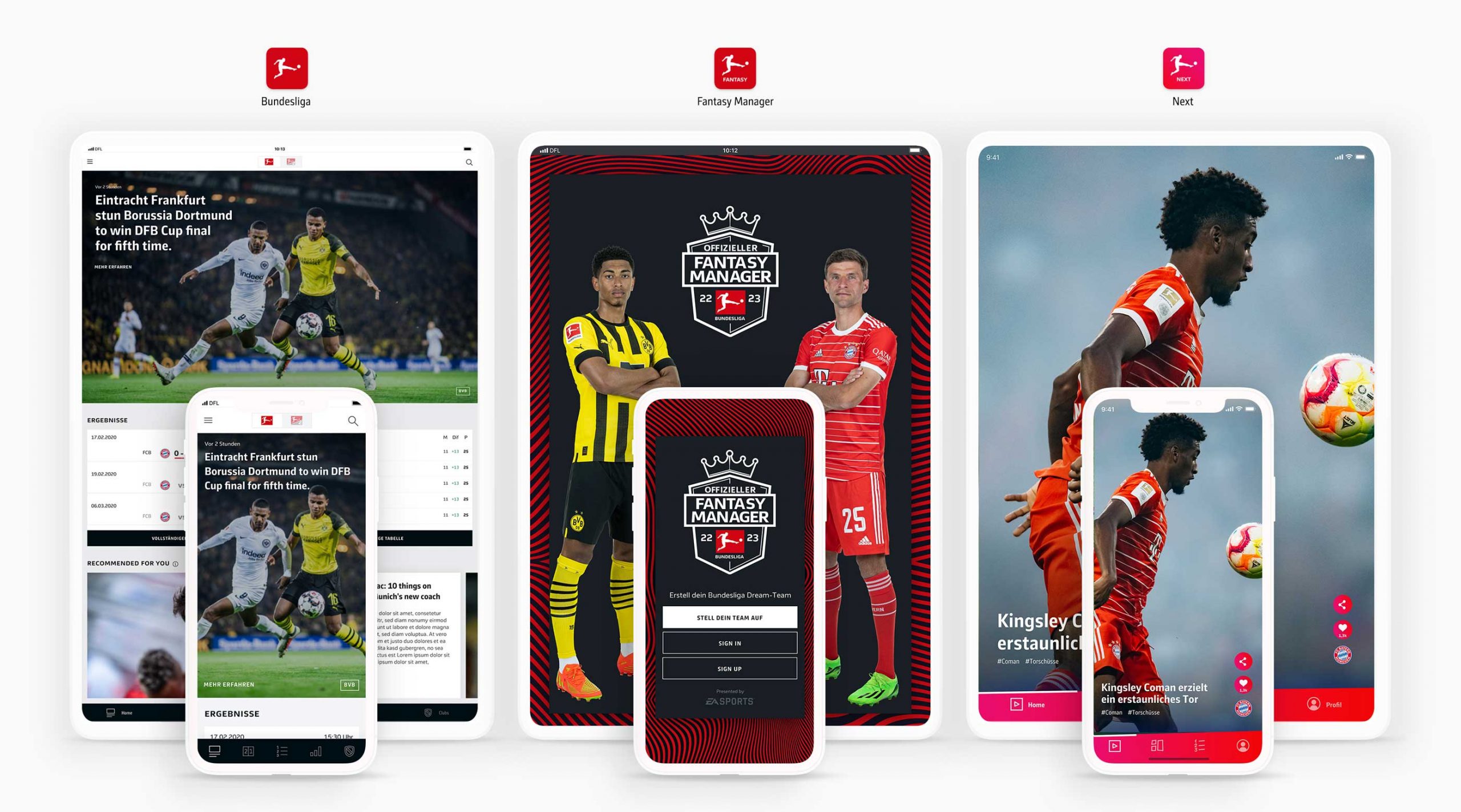德甲App、Bundesliga Next App和Bundesliga Fantasy Manager的设计师