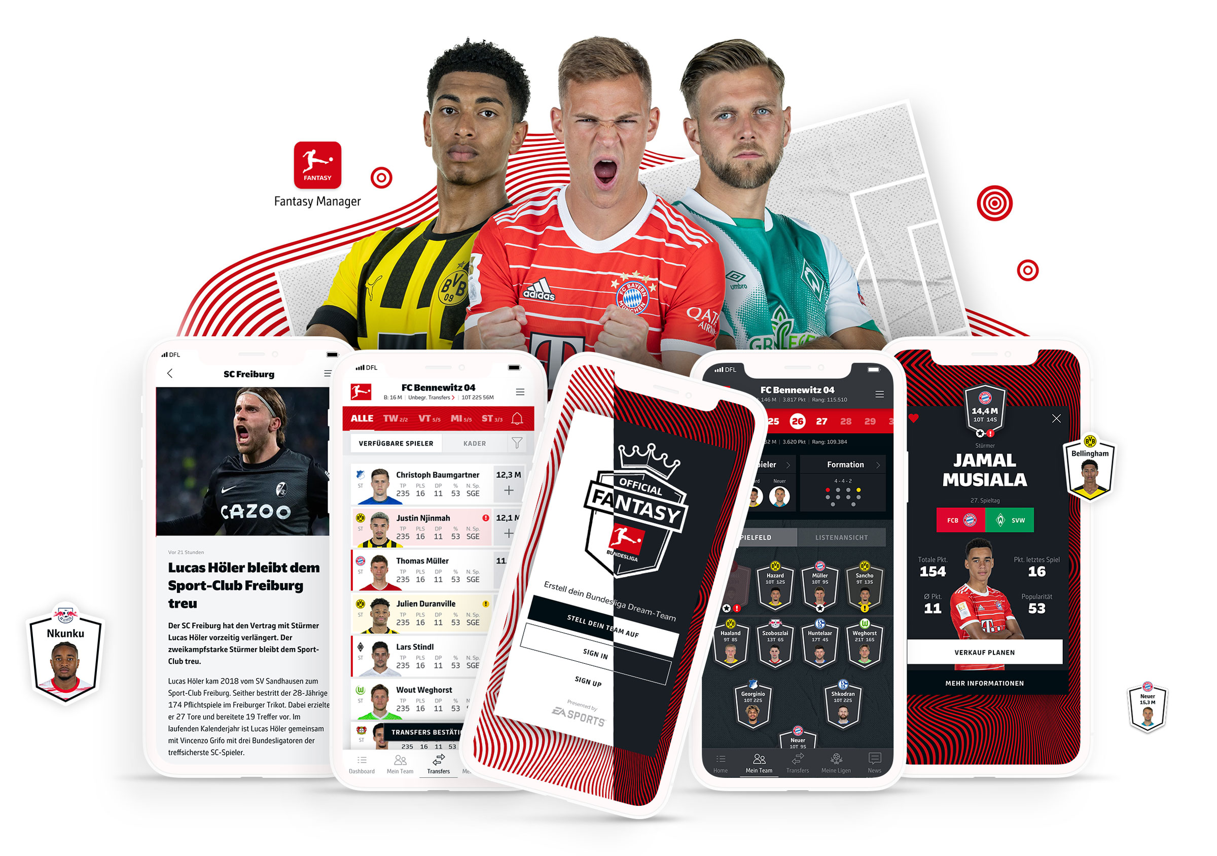 Bundesliga Fantasy Manager App Design and new Corporate Design by the freelance Art Director Christoph Gey from Leipzig, Germany