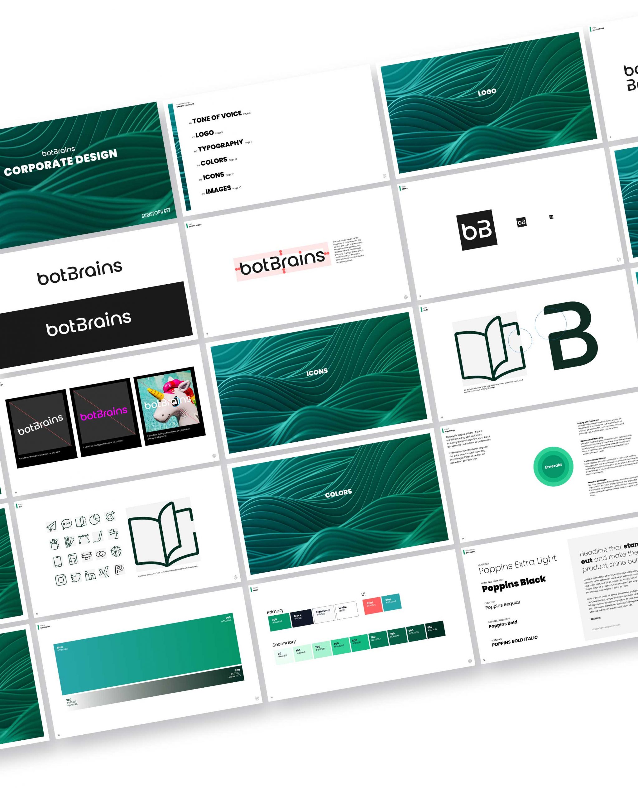 botBrains Corporate Design by the freelance art director Christoph Gey from Leipzig, Germany