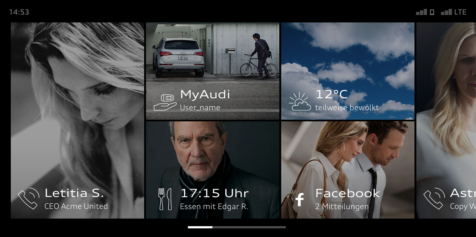 In Car Screen Concept and UX Flow created by the freelance art director Christoph Gey from Leipzig