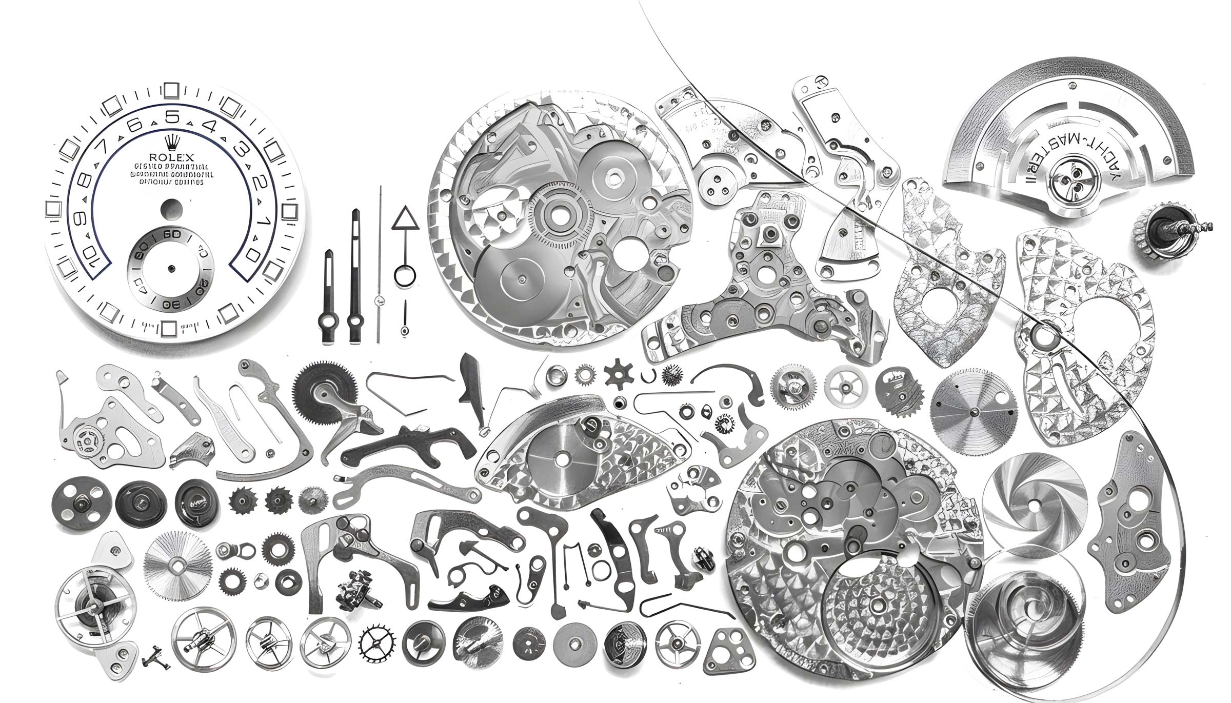 Drawing of parts of a Rolex by the freelance creative director Christopher Gey from Leipzig