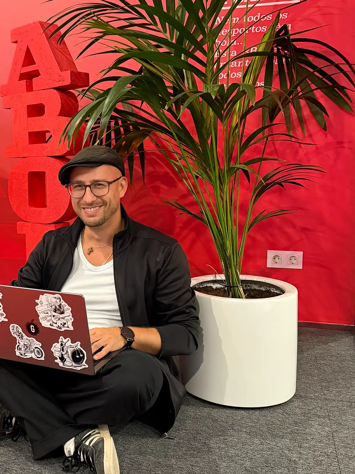 Freelance Creative Director Christoph Gey at the office of A Bola in Portugal