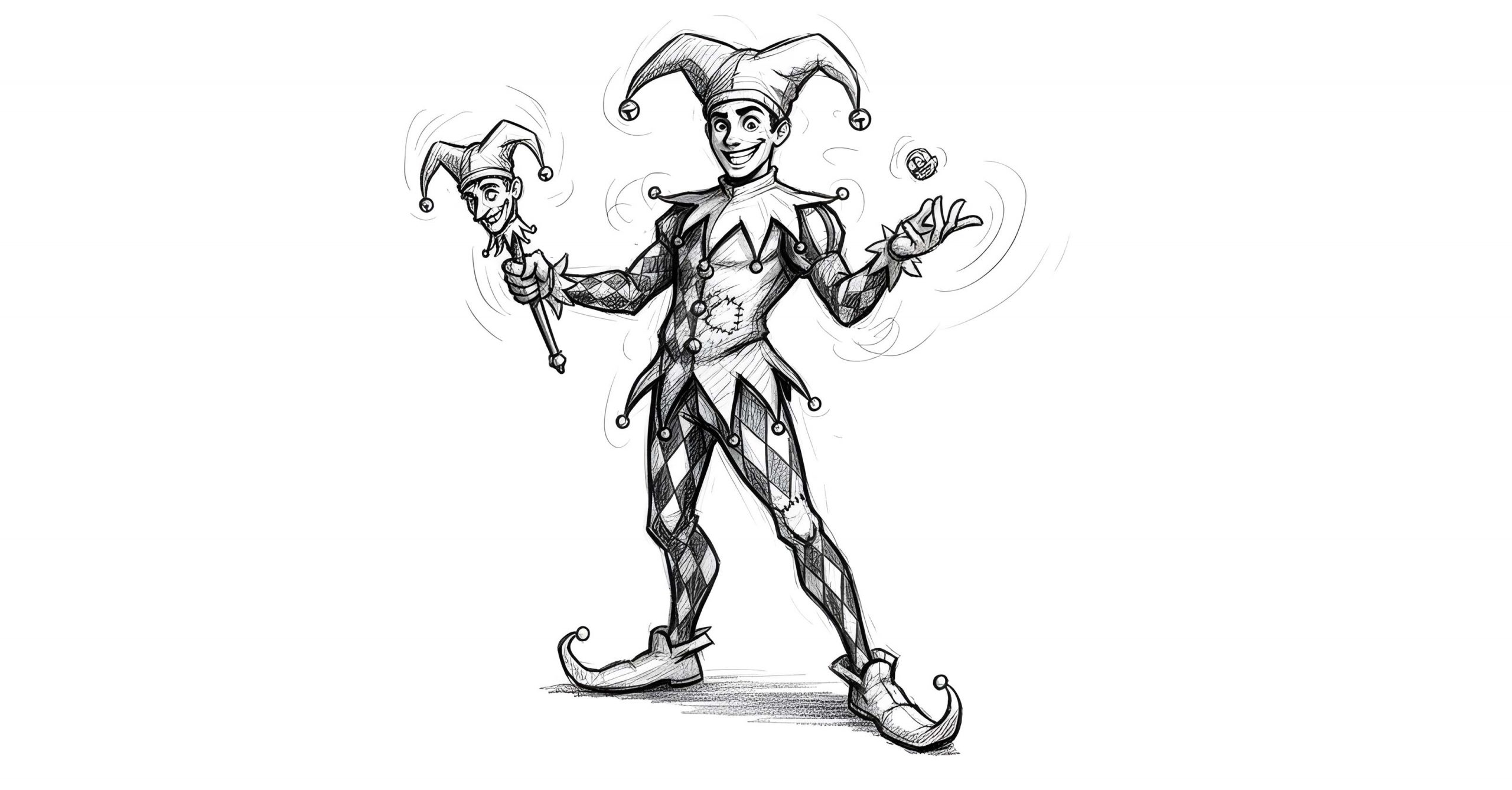 Archetype of the jester - sketched by the freelance creative director Christoph Gey from leipzig