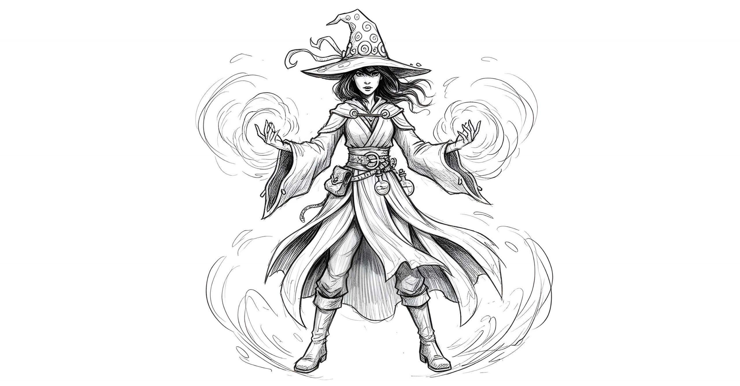 Archetype of the magician - sketched by the freelance creative director Christoph Gey from leipzig