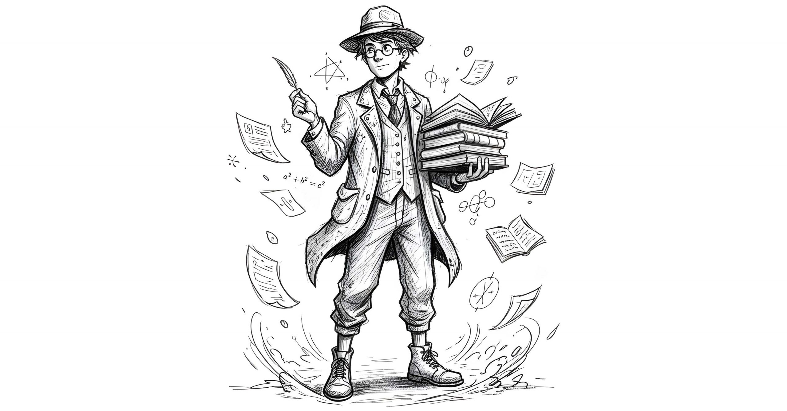 Archetype of the sage - sketched by the freelance creative director Christoph Gey from leipzig