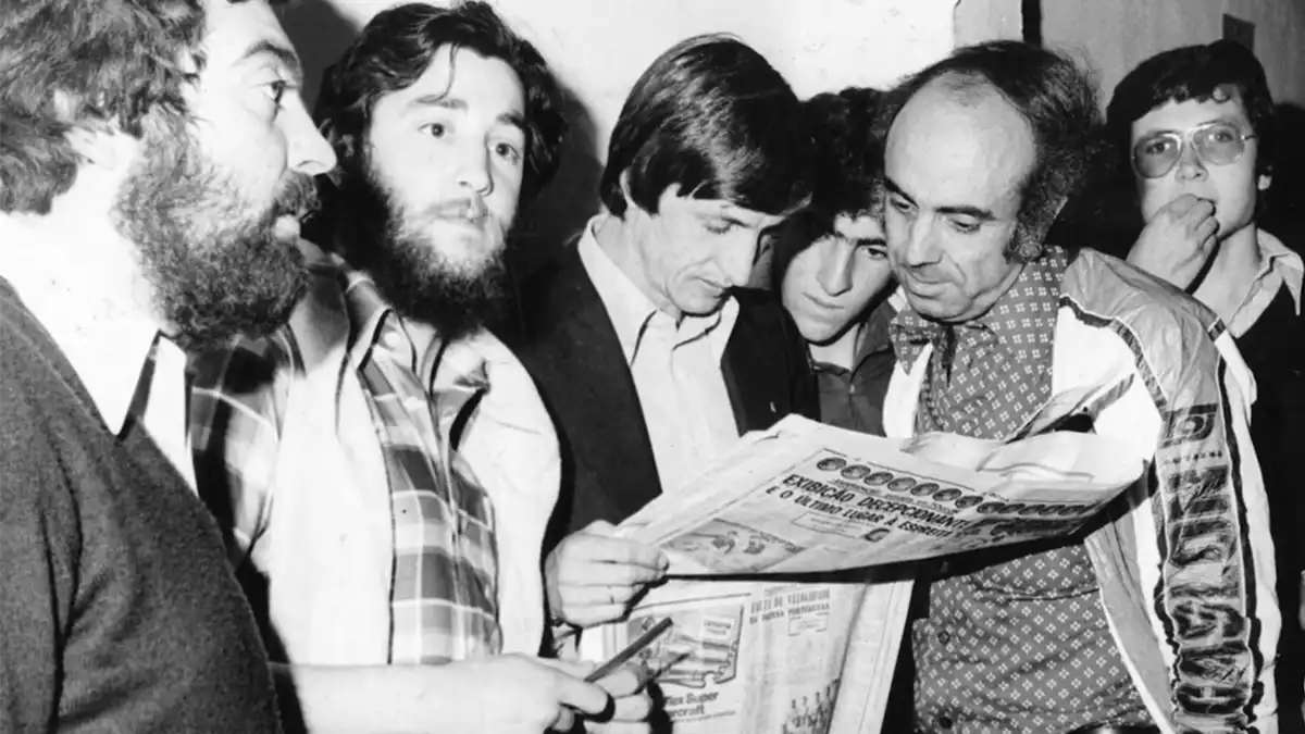 Historic photo of A Bola magazine read by many sport fans in Portugal