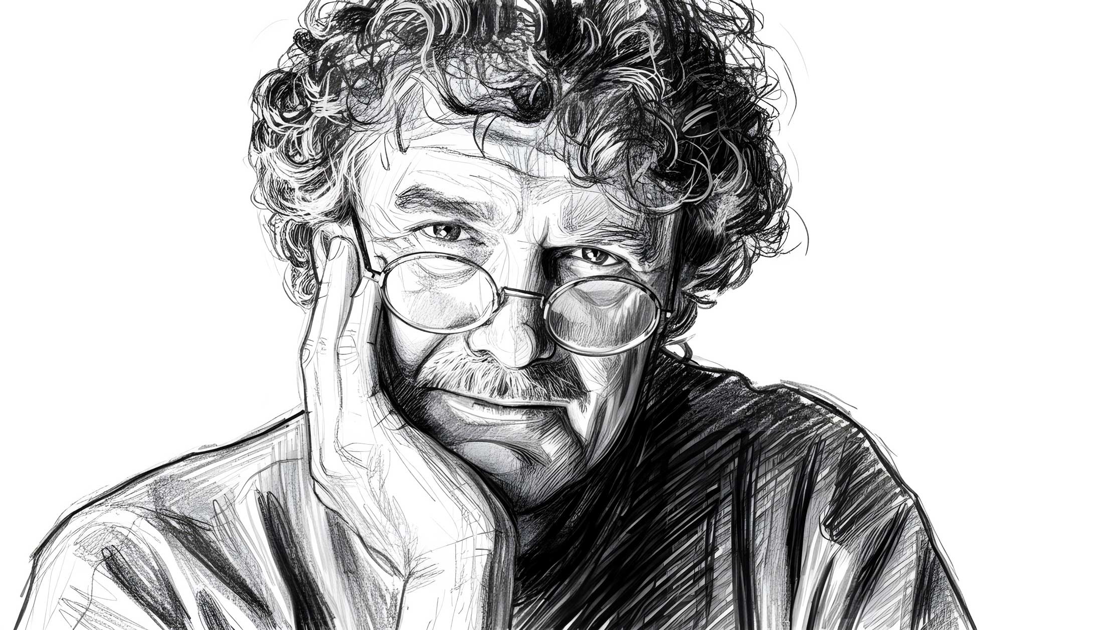 Sketched Portrait of Hartmut Essingler by freelance creative director Christopher Gey from Leipzig