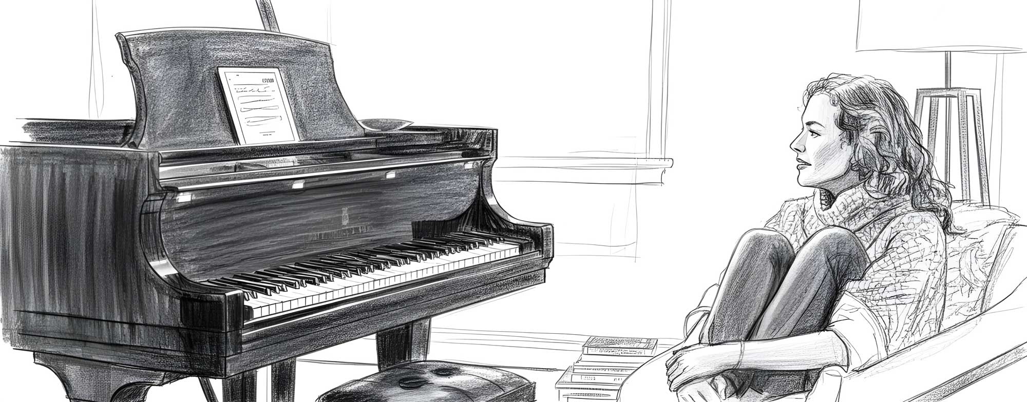 Sketch of a steinway & sons in his perfection by freelance creative director Christoph Gey from Leipzig