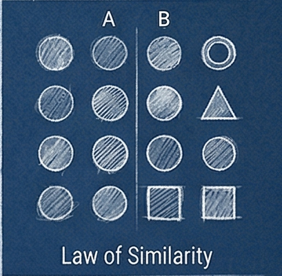 9. UX Law - Law of Similarity by the freelance creative and art director Christoph Gey