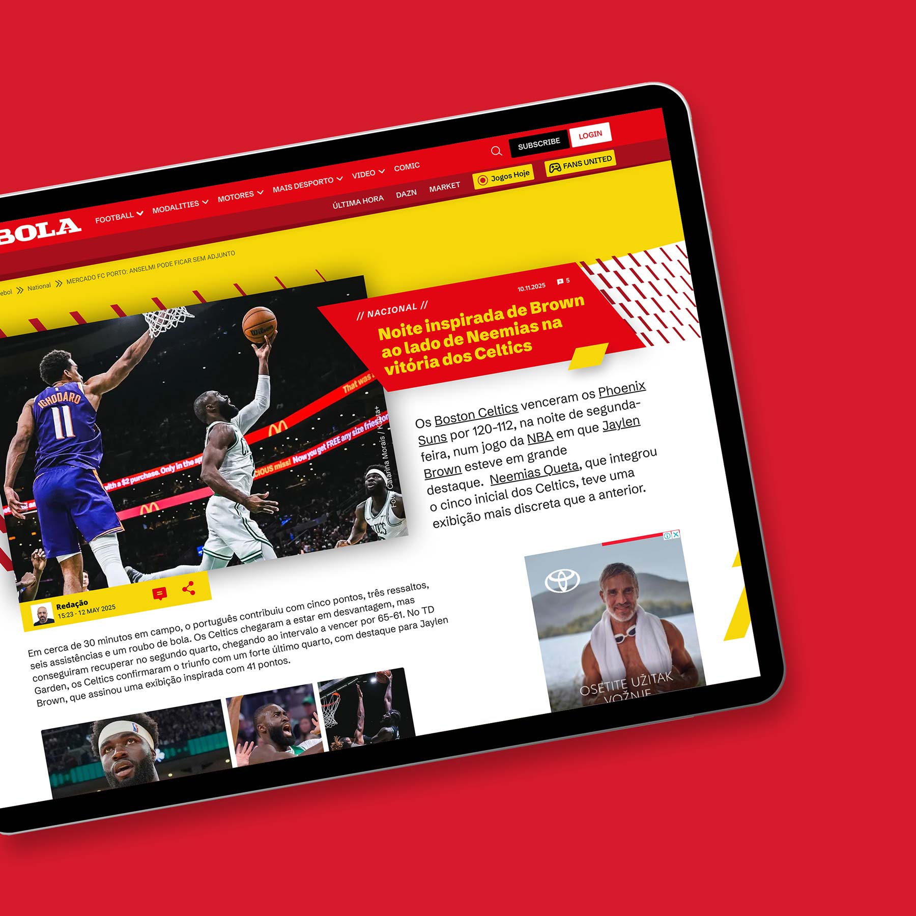UX/UI Deisgn for A Bola designed by the freelance creative and art director Christoph Gey from Leipzig