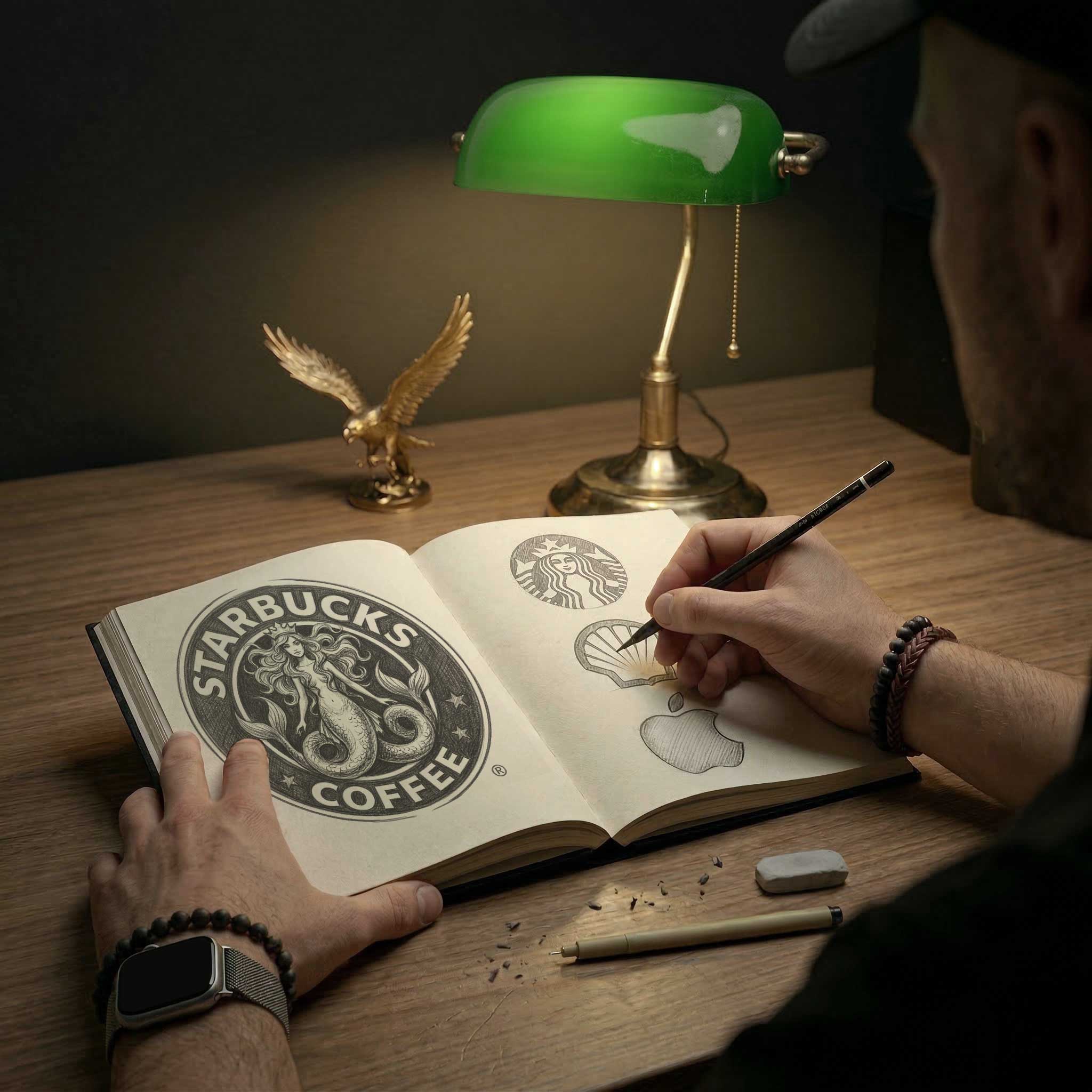 famouse logos sketched by the freelance creative and art director Christoph Gey from Leipzig