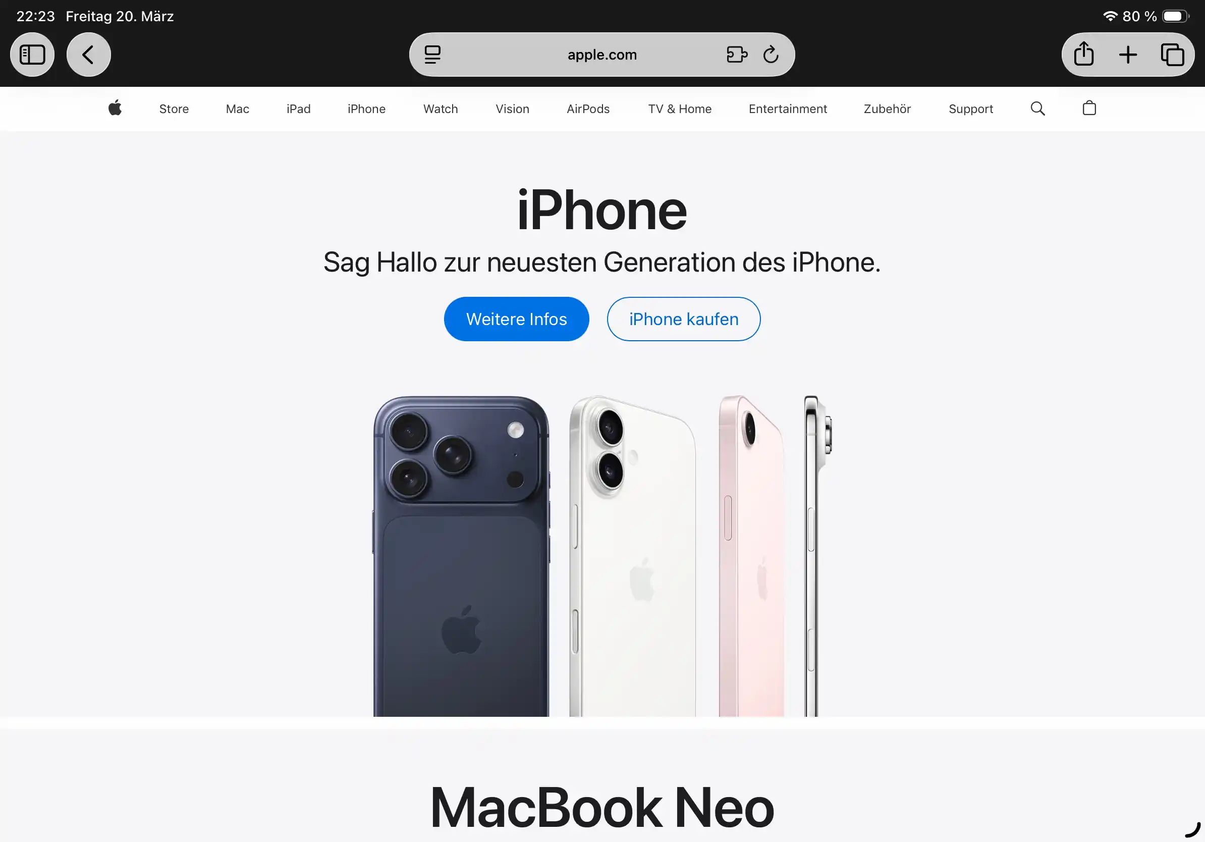 Retail Website of Apple