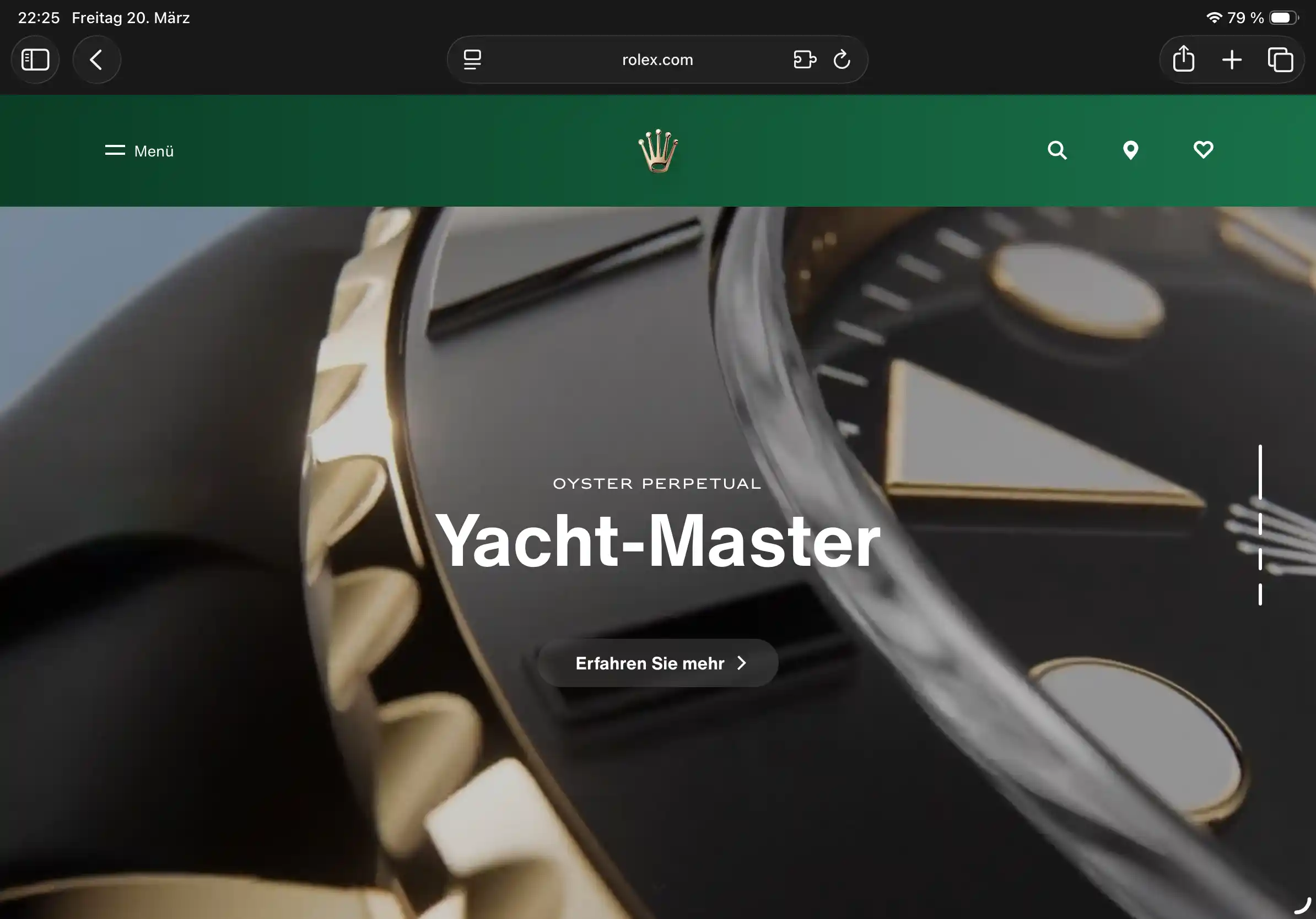Retail Website of Rolex