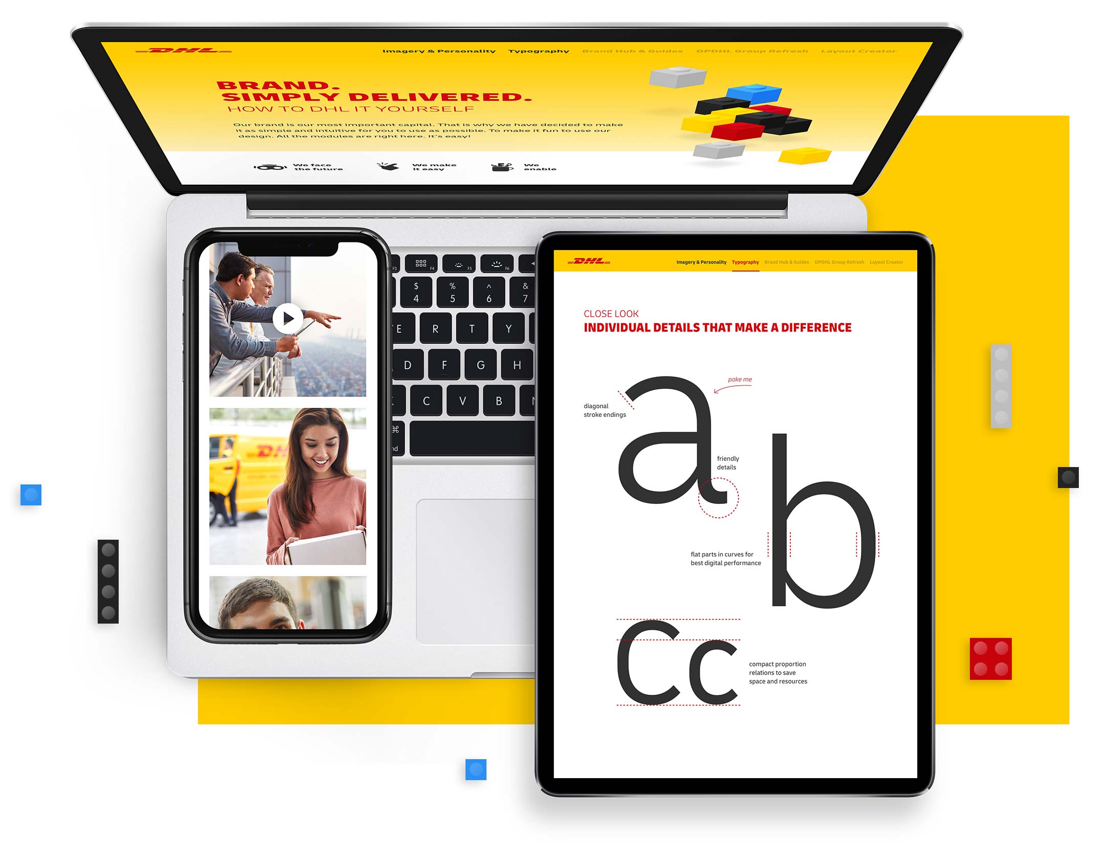 DHL communication of corporate identity refresh by freelance creative director Christoph Gey and Strichpunkt Design DHL-Kommunikation zur Auffrischung der Corporate Identity durch den freiberuflichen Kreativdirektor Christoph Gey und Strichpunkt Design