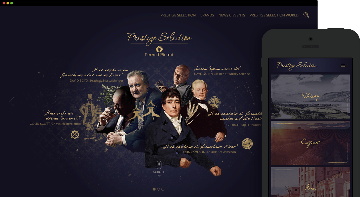 Pernod Ricard Prestige Selection - Official Corporate Design Development by freelance Creative Director Christopher Gey Pernod Ricard Prestige Selection – Offizielles Corporate Design – Entwicklung durch den freiberuflichen Kreativdirektor Christoph Gey