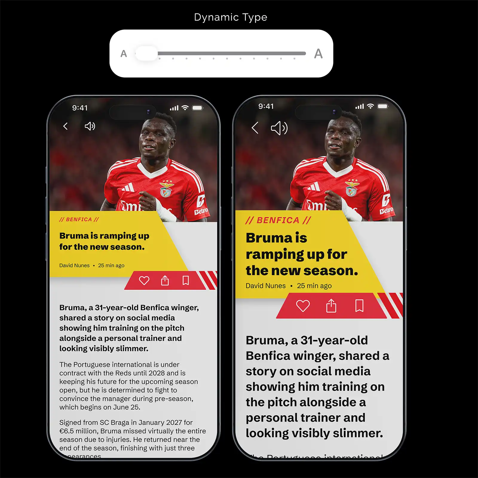 Focus on accessibility - especially the size of type. A Bola App - freelance creative director Christoph Gey
