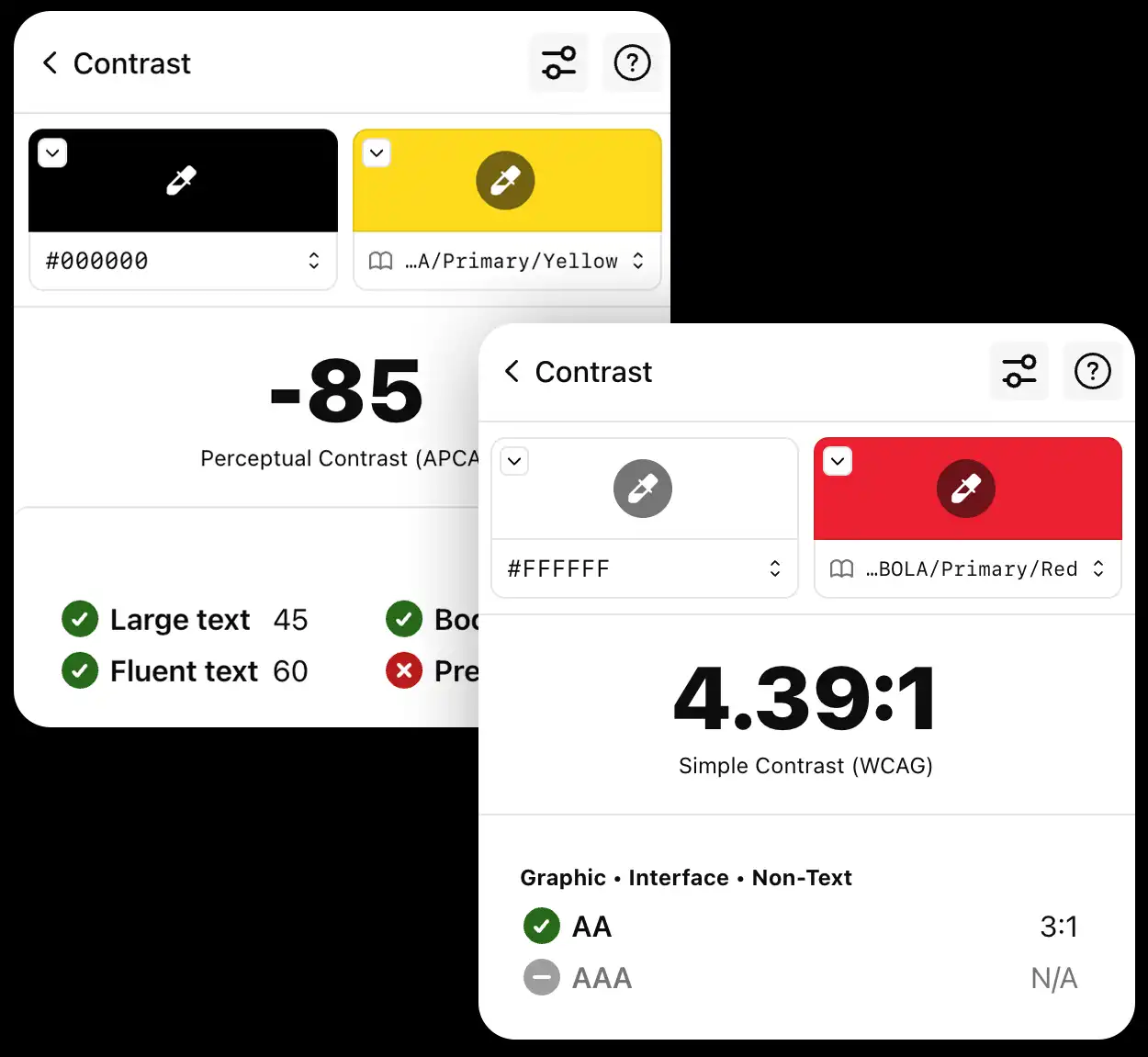Color contrast analysis of the A Bola app to have perfect accessibility - by international freelance creative director Christoph Gey
