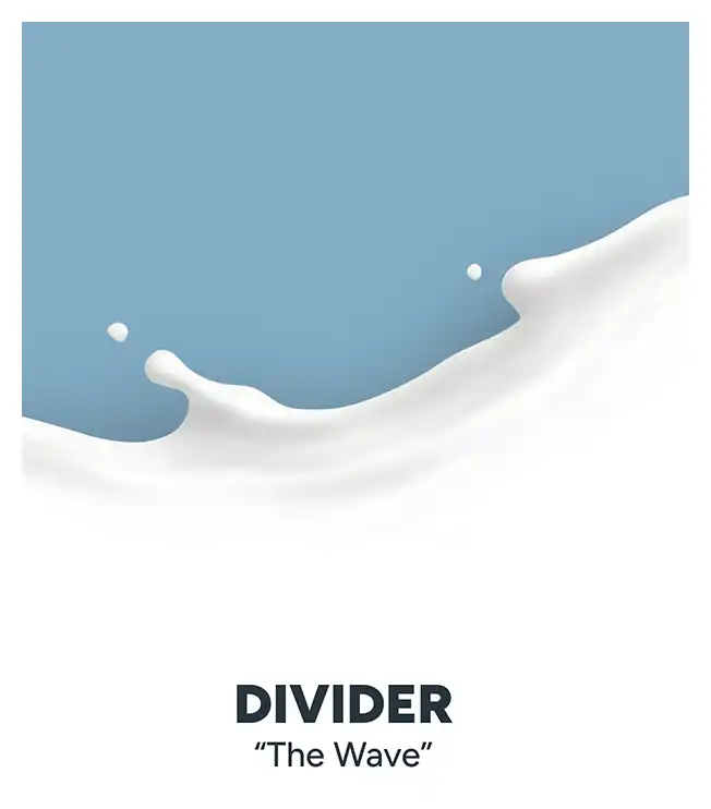 Milk wave divider of "The Milk Pod" - A Corporate Design developed by the freelance creative and art director Christoph Gey from Leipzig, Germany