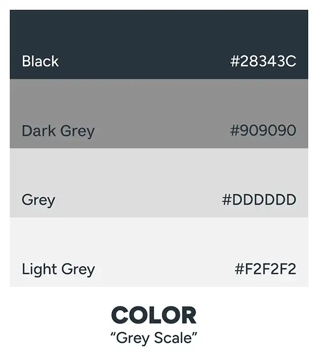 Colors Greyscale of "The Milk Pod" - A Corporate Design developed by the freelance creative and art director Christoph Gey from Leipzig