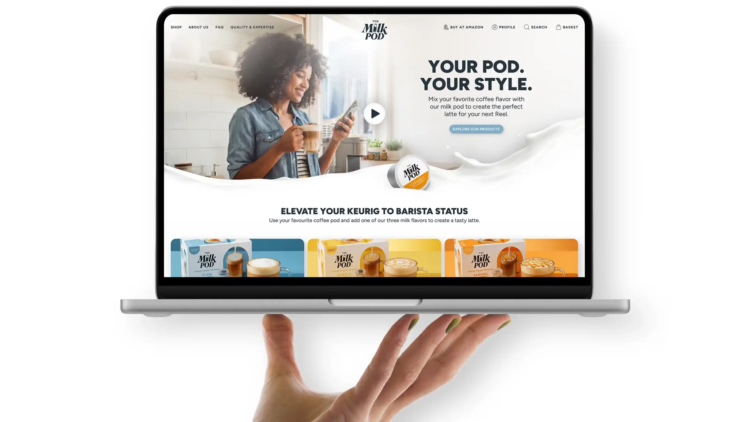 Official Website Development of "The Milk Pod" a Krüger Group brand - created by the freelance creative director Christoph Gey from Leipzig Germany