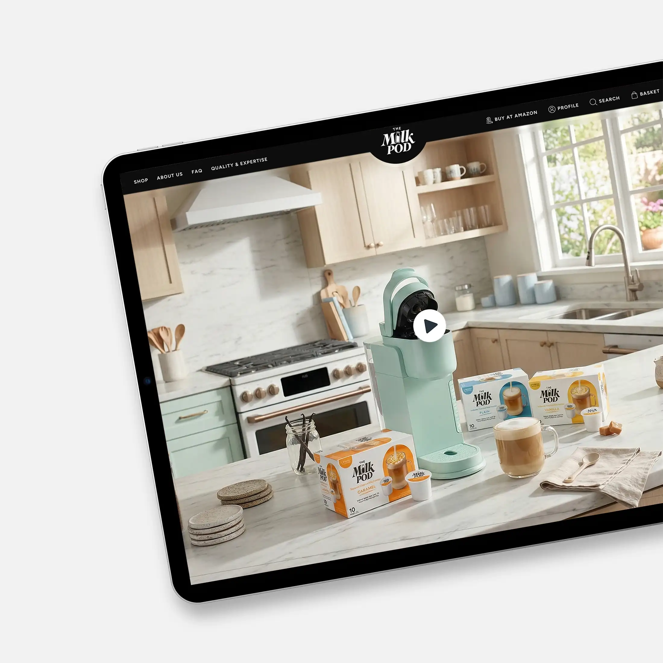 Digital UI/UX Design der E-Commerce Website "The Milk Pod" (Krüger Group) – Showcase von Creative Director Christoph Gey.